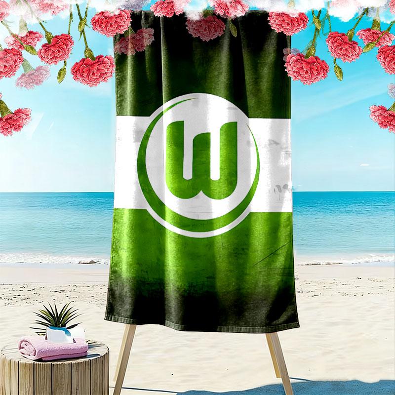 Asciugamano da Spiaggia con Stampa VfL Wolfsburg, Asciugamano Grande Morbido Asciugatura Rapida per Spiaggia Campeggio Nuoto