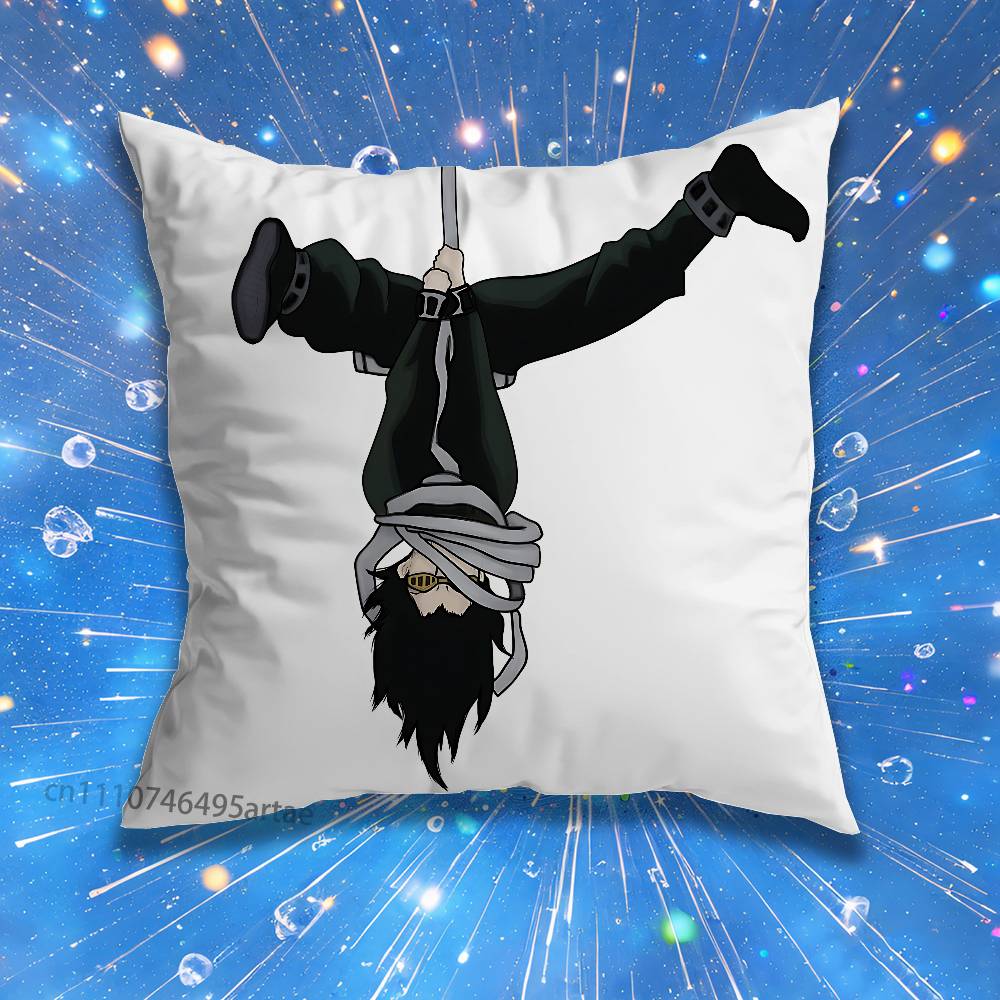 MHA AAizawa Shouta My HHero Pillow Case For Home Bedroom Car Office Decoration Living Room Sofa Cushion Cover Suitable