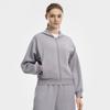 FILA Fitness Classic Simple Sports Training Casual Comfortable Versatile Hooded Knit Loose Zipper Sweatshirt Jacket Women tops A11W621508FGY
