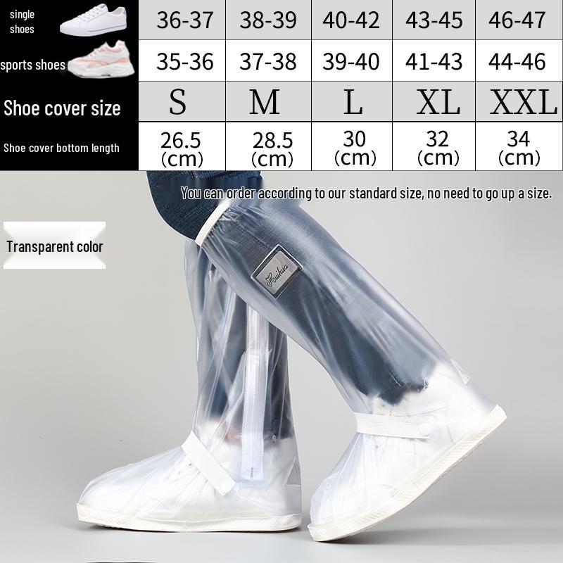 Men's & Women's Waterproof Non-Slip Rain Shoe Covers - Thickened, Wear-Resistant, High-Top for Rainy Day Riding
