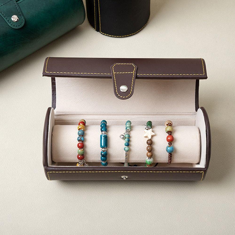 Étui de voyage porte-montre portable Cylindrique Porte-rangement pour bracelets Collection antique