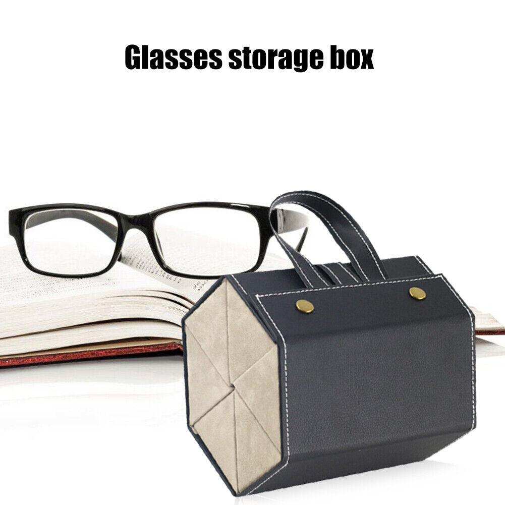 Multi-slot Folding PU Leather Glasses Organizer Storage Box Sunglasses Case