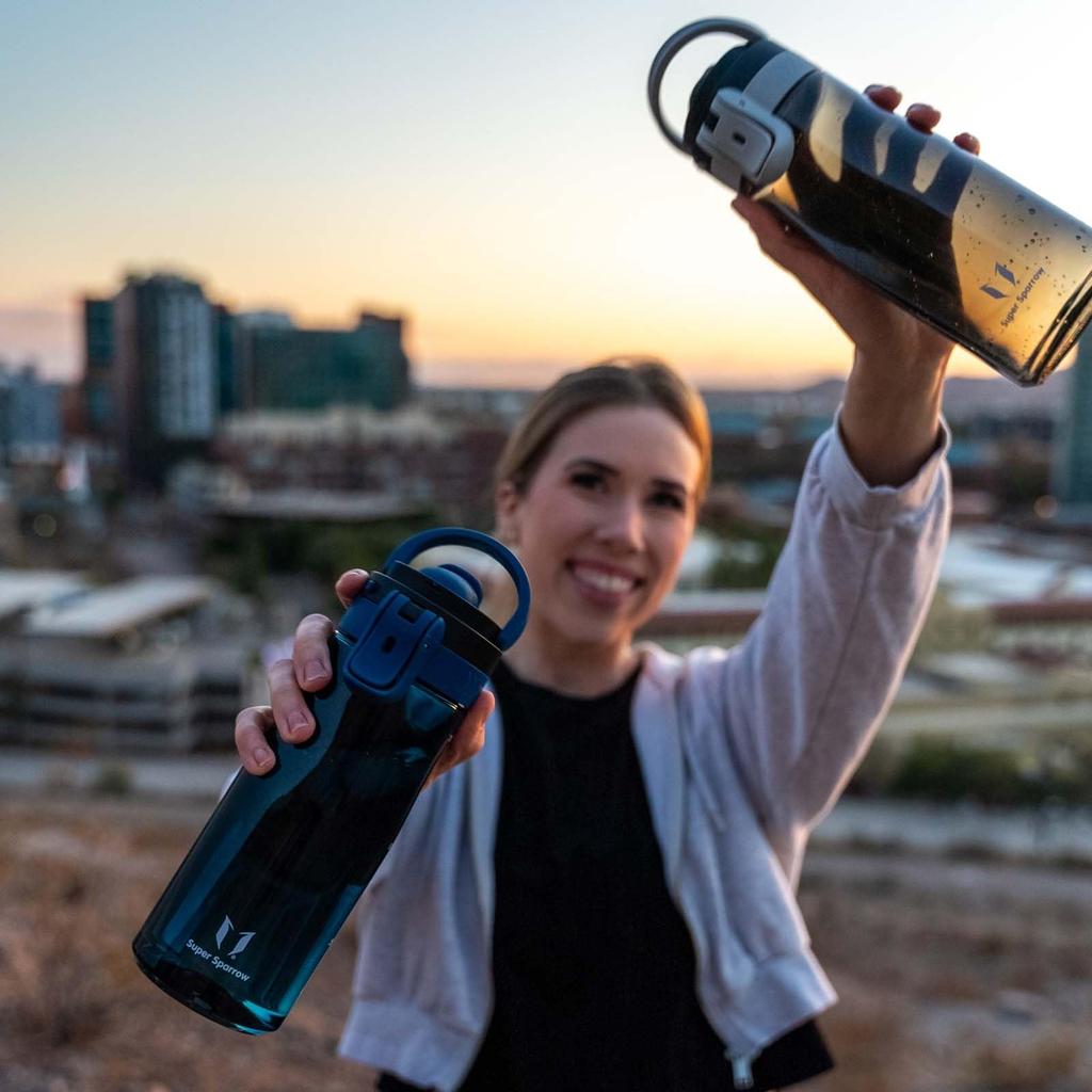 Super Sparrow 750ml Water Bottle Wide Mouth TouchGulp Water Bottle Tritan Drinking Bottle Lightweight and Sustainable for the and Outdoors - -