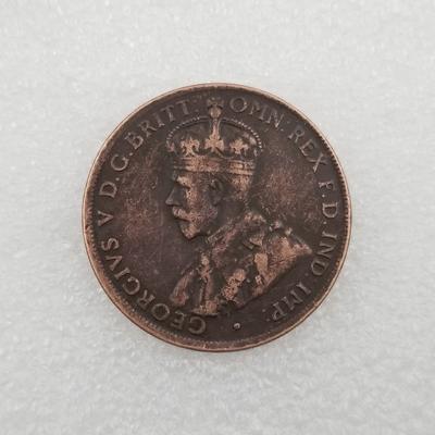 Laiton 1925, pièces australiennes, laiton antique, dollars d'argent étrangers, artisanat antique