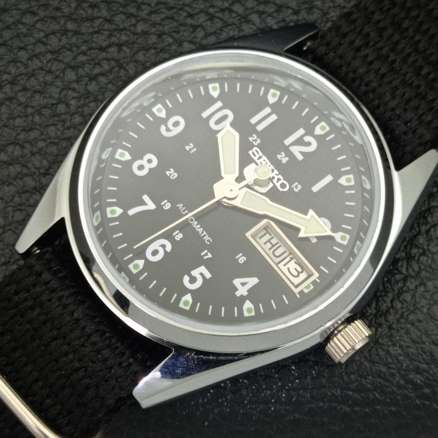 REFURBISHED JAPAN SEIKO 5 AUTOMATIC 6309A MENS BLACK DIAL WATCH A427318-2 QRL-a427318