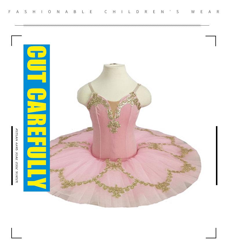 Pink Swan Ballet Performance Tutu Dress for Girls