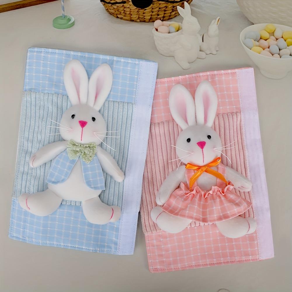 2-piece 3D Rabbit Handle Covers for Easter. Cute Cartoon Design Fits Fridge, Microwave, Oven and Dishwasher As Lovely Kitchen Decor.