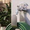 Stainless Steel Hanger Silver Finish Wall Mount Hose Brushed Metal Faucet Pipe Rack