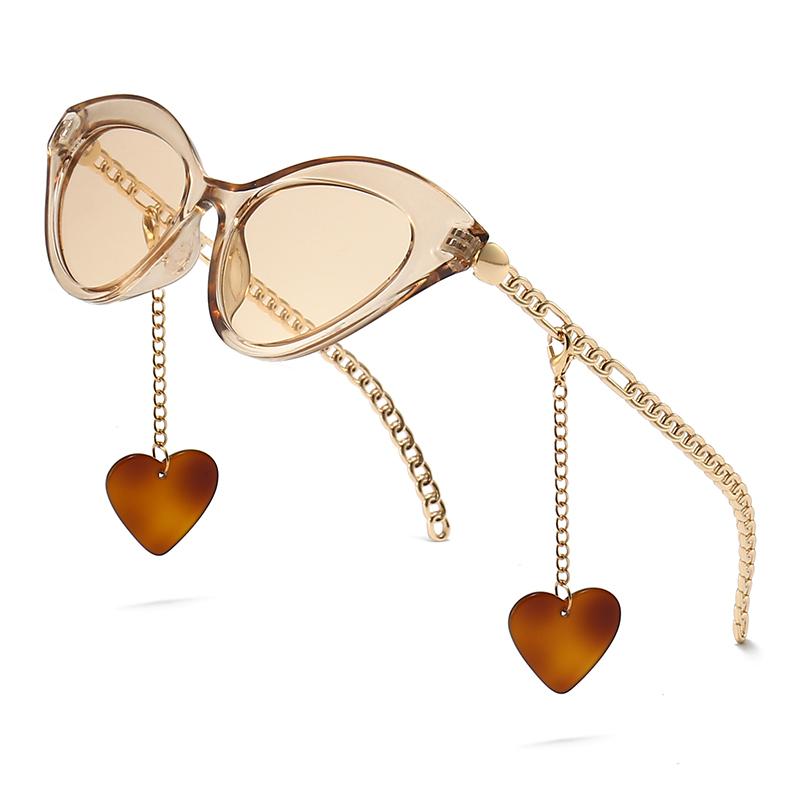 Gg0978  Cat-Eye Narrow Modern Retro Rope Decorative Sunglasses Trendy Street Photography Model Catwalk Sunglasses