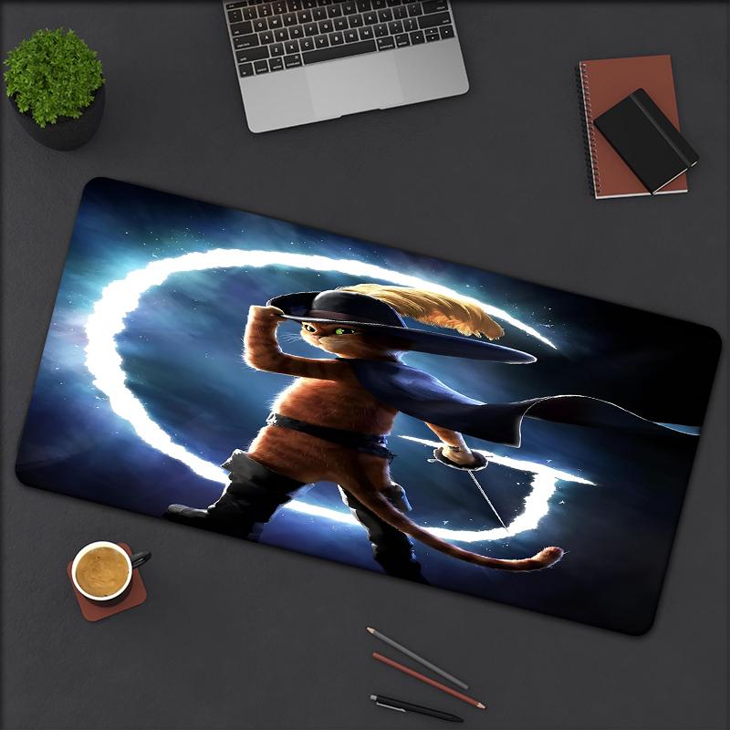Puss In Boots Theme Mouse Pad, Non Slip Rubber Base, Multifunctional Office & Home Decor, Perfect for Workspace Personalization.