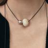 Vintage Bead Pendant Necklace Aesthetic Trend Choker Layered Cord Necklace  Party