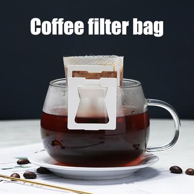 50 Stück tragbare Kaffeefilterbeutel aus Vliesstoff mit hängenden Ohren, seitlicher Tropfkaffeebeutel, Einweg-Küchengeschirr aus handgeschöpftem Papier