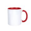 Cană ceramică bicoloră pentru sublimare termică cu mâner colorat interior