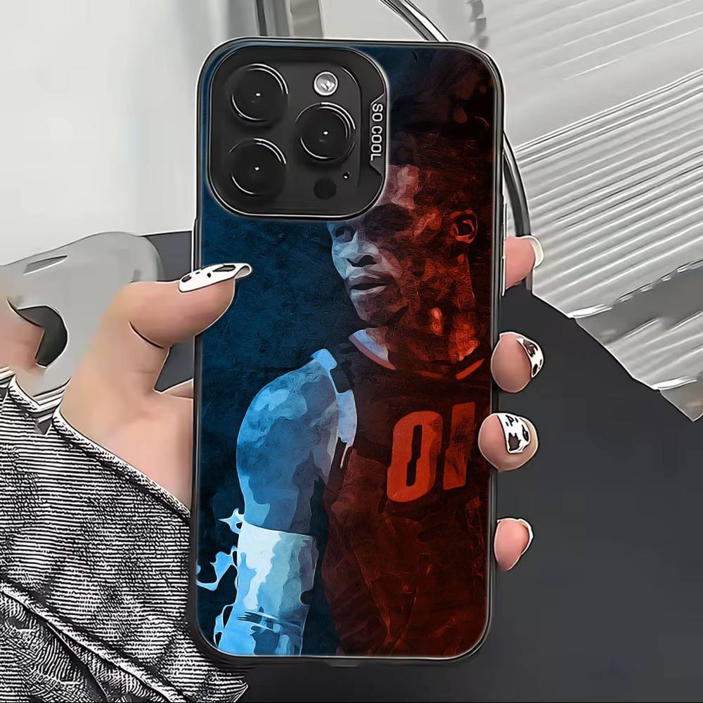 Russell Westbrook Basketball Cheer Phone Case For iPhone 17,16,15,14,13,12,11 Plus,Pro Max,XS,Colored Silver Plated Inside Cover