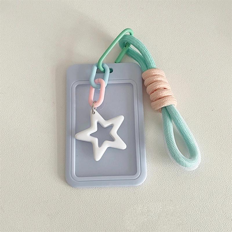 ABS Slide Kpop Photo Card Holder Anti-lost Keychain 3 Inch INS Idol Protective Case Bag Bus Cards Sleeves Supplies