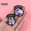 Lightweight Clothes Pins Cartoon Raccoon Brooch Pin, Animal Decorative Enamel Badge, Alloy Lapel Pin for Jackets Backpacks Hats Scarves