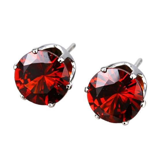 1 Pair Stud Earrings, Four-Claw Cubic Zirconia Sparkling Ear Studs, Women Earrings for Versatile Daily Wear Jewelry Gift