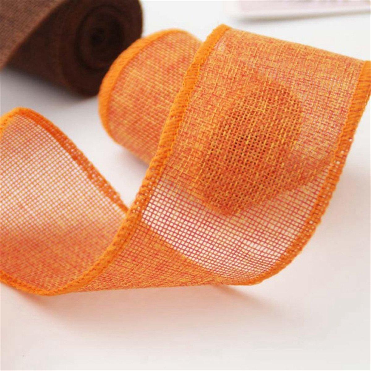 

BHBL 5 Rolls of Christmas Ribbon Wired for Gift Handmade DIY Ribbon Wrapping Burlap Ribbon Rolls Colored Woven Linen Rrolls China Mainland