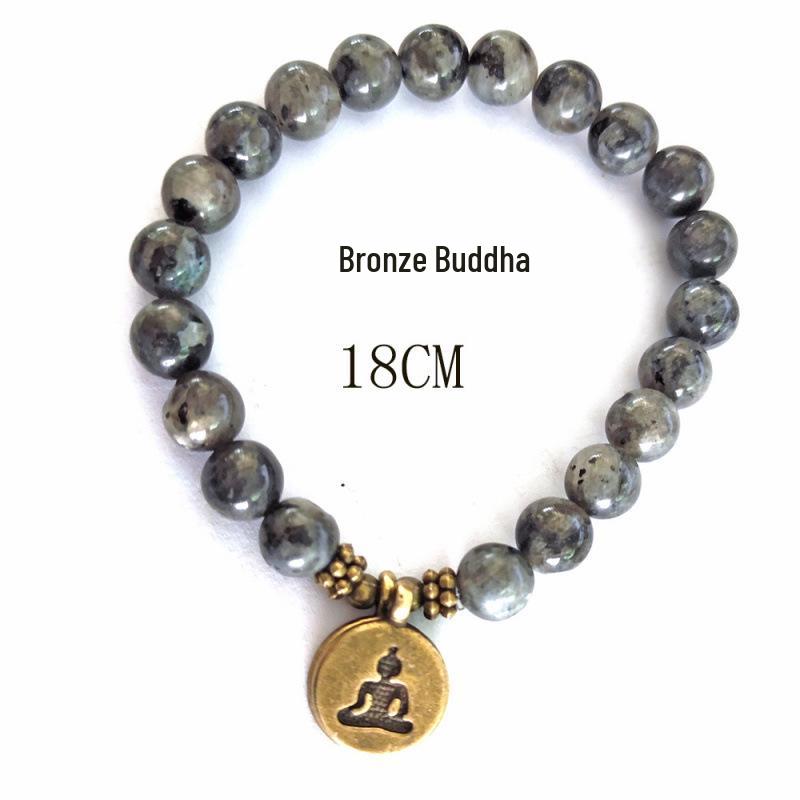 8mm Frosted Amazonite Mala Bracelet with Lotus Yoga Pendant