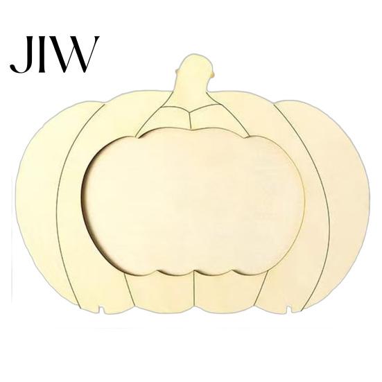 Handmade Photo Holder Wooden Pumpkin Frame, Halloween Thanksgiving DIY Paintable Craft for Kids, Blank Picture Frame Wood Holder, Fall Harvest