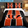 Bengals Team Logo Artwork 3pcs Bedding Set,Including 1pc Duvet Cover And 2pcs Pillowcases Perfect Gift for Christmas,Ideal for Bedroom, Dormitory