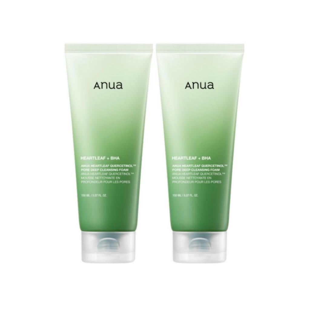 ANUA Heartleaf Quercetinol™ Pore Deep Cleansing Foam 150 ml – “Buy 1 Get 1” Pore-Refining Foam Cleanser for Oily & Combination Skin