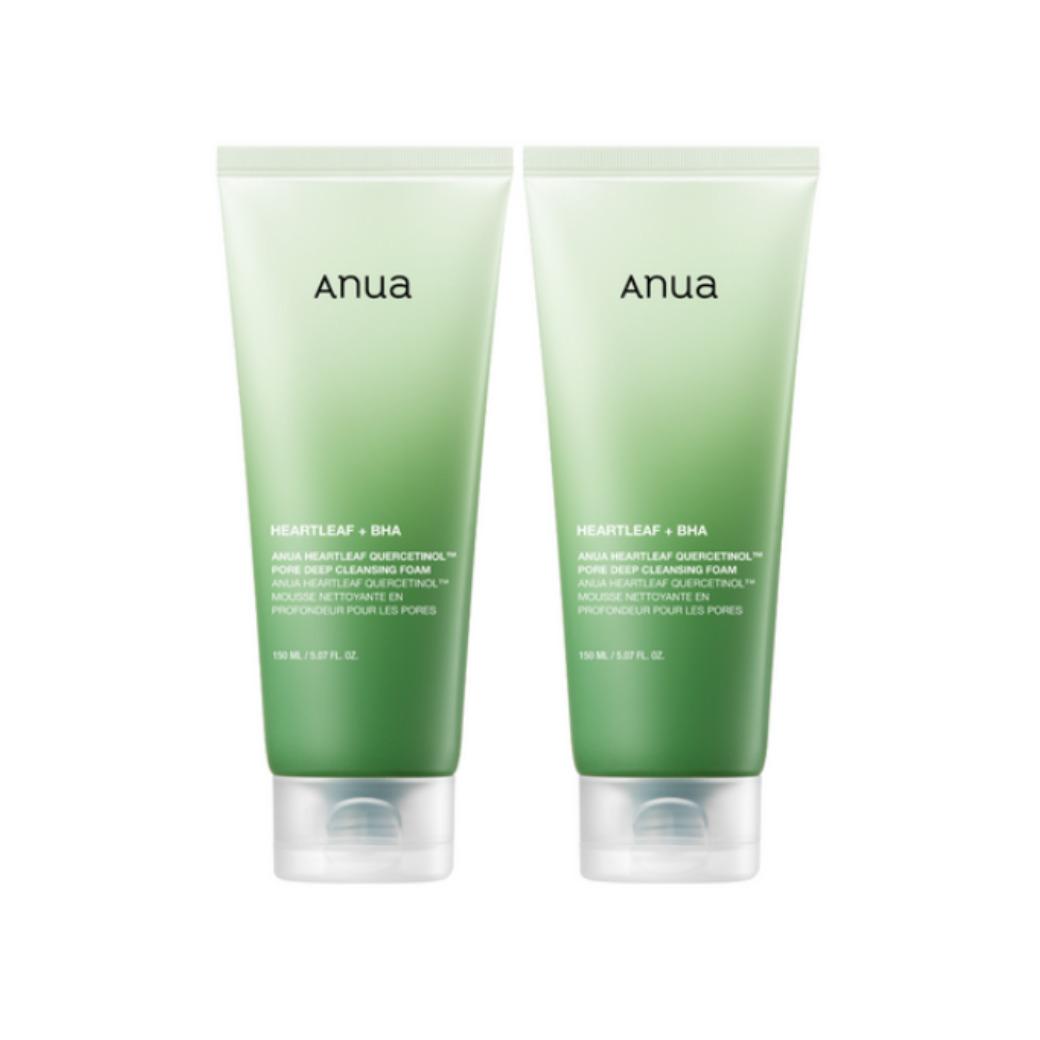 

ANUA Heartleaf Quercetinol™ Pore Deep Cleansing Foam 150 ml – “Buy 1 Get 1” Pore-Refining Foam Cleanser for Oily & Combination Skin
