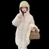New Down Cotton Cotton Jacket Women's Long Versatile Puffs Solid Color Hooded Fresh Winter Thickened Coat
