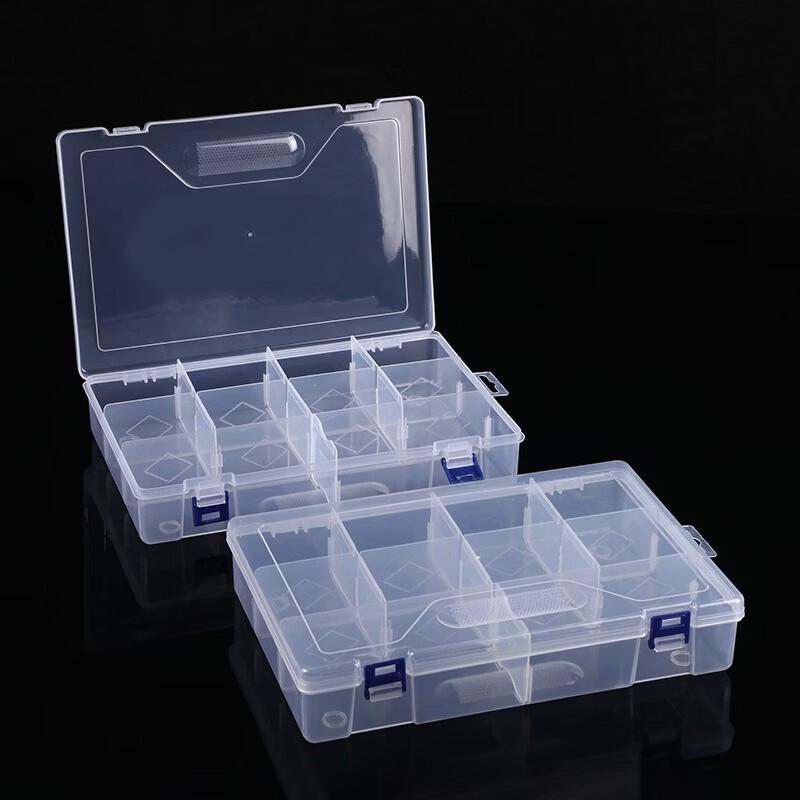 LijiuHong Large 10-Compartment Detachable Transparent Plastic Storage Box