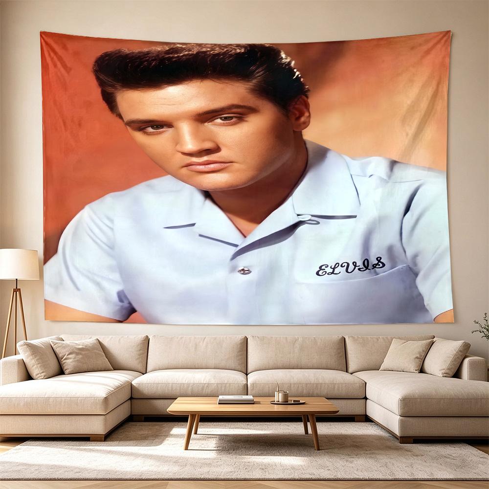 Glass Elvis Tribute Decorative Wall-Hanging Tapestry, Home Ornament for Living Room,Dorm and Fan Parties,Multi-style,celebrities,cartoons,music,sports