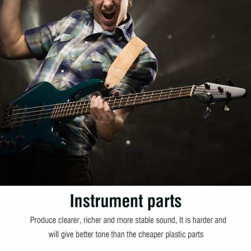 Vbestlife Ukulele Bridge Saddle, 4-String Nut & Saddle, High-Density Bone Replacement Ukulele Nut for Improved Sound Quality and Performance