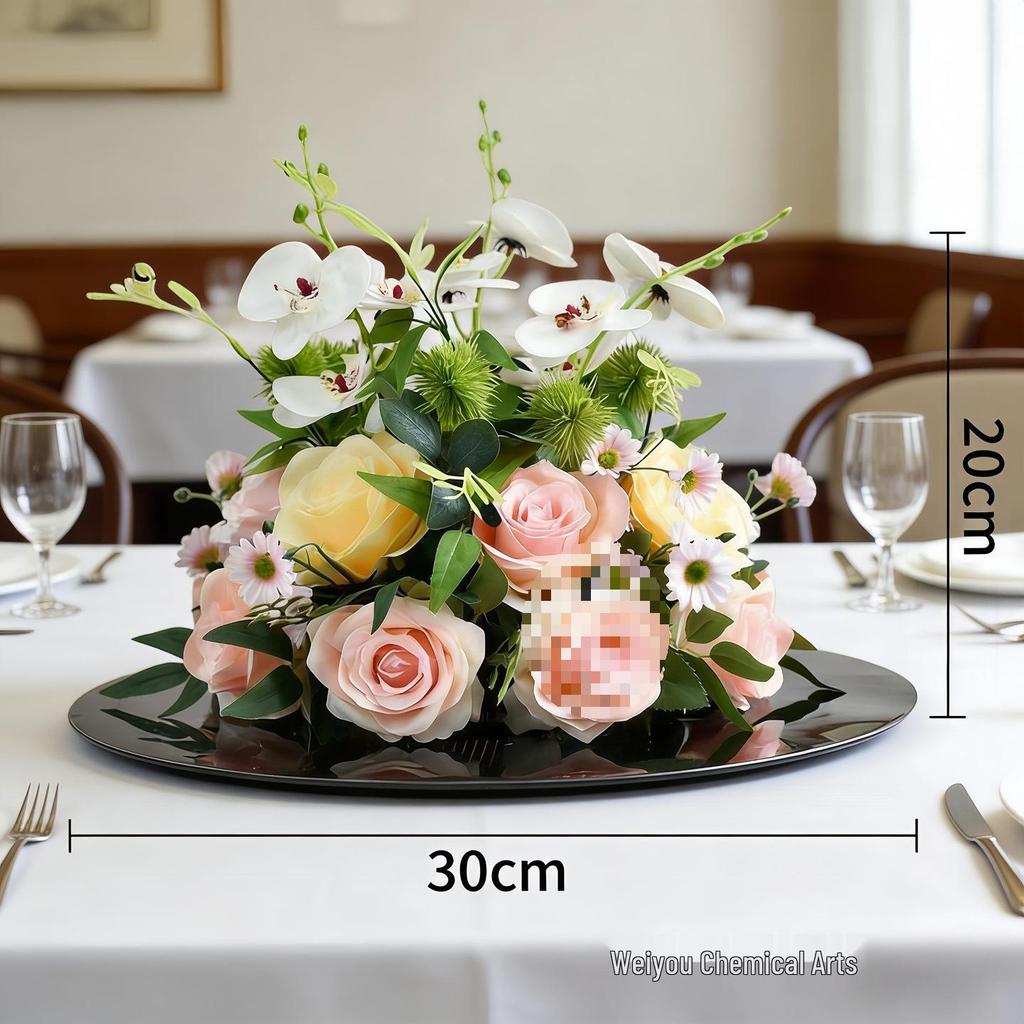 Round Lily Style Table Centerpiece: Artificial Floral Arrangement for Restaurants & Hotels