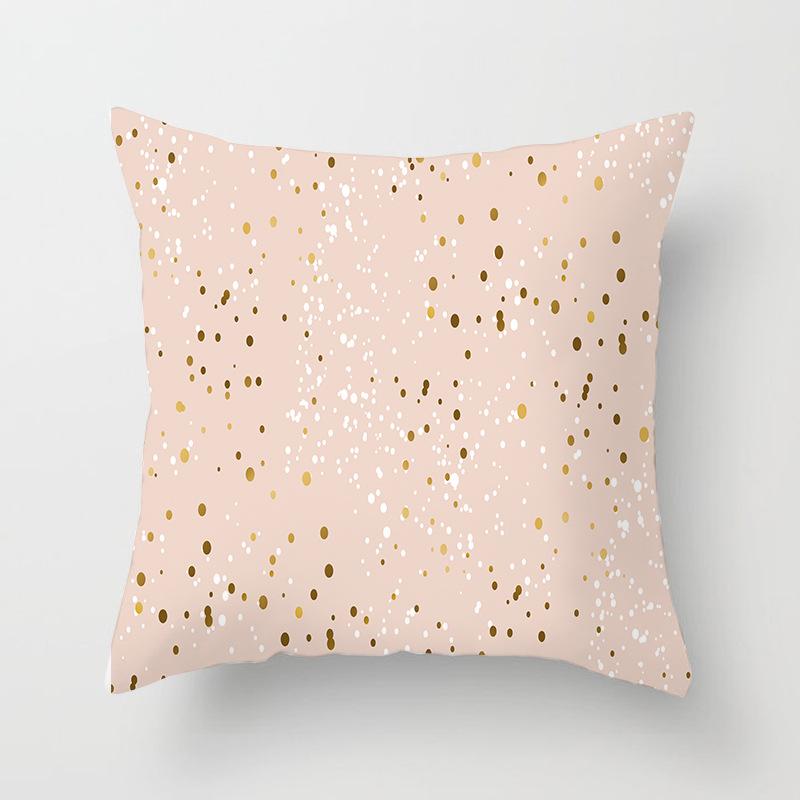 New Pink Geometric Ultra-short Velvet Pillow Case Home Sofa Cushion Pillow