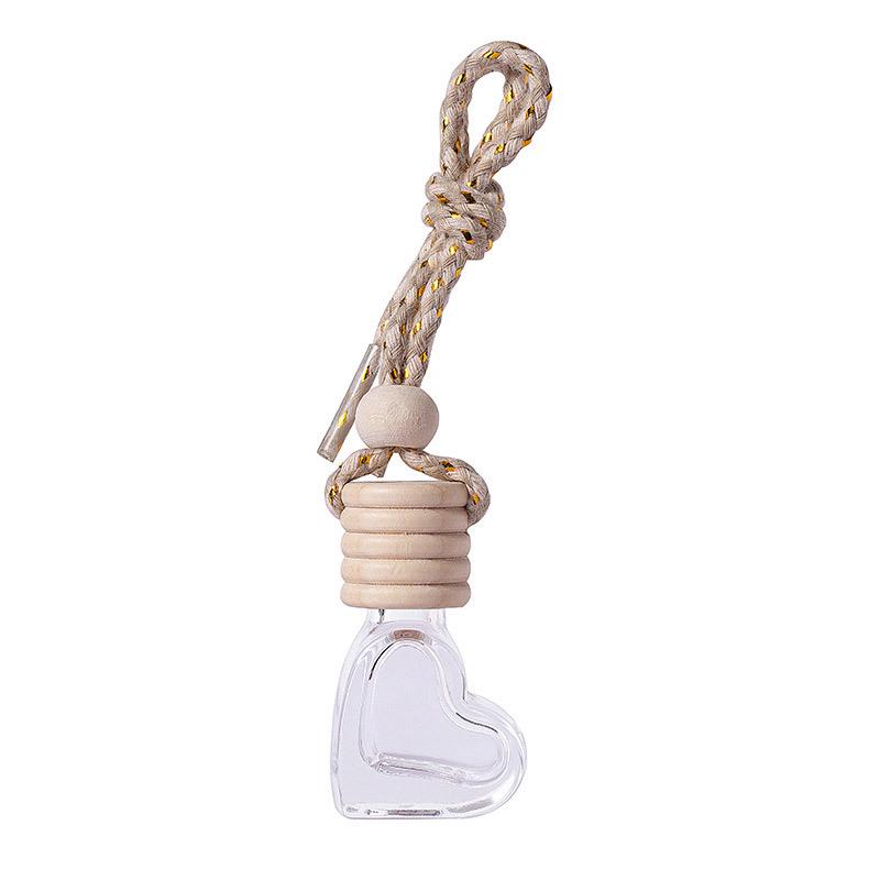 Car Rearview Mirror Aromatherapy Pendant - 8ml Glass Perfume Bottle for Interior Decoration