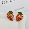 Fresh And Sweet Drip Glazed Strawberry Stud Earrings Creative Cute And Unique Fruit Stud Earrings Light Luxury Fashion Versatile Commuter Earrings