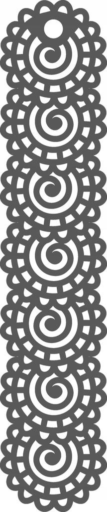 A7 Pendant, openwork decoration, black, 18x90