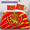 Real Zaragoza Pattern Bedding uilt Set uilt Cover Pillowcase Home Decoration Birthday Gift (1 * duvet cover + 2 * pillowcase without core)