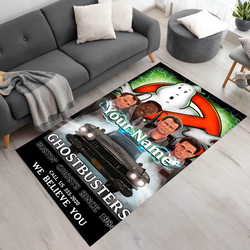Ghostbusters Personalized Text Floor Mat Suitable for Entryway Kitchen Study room Bedrooms Antislip Carpet Anime Office Decor Wedding Party Gift