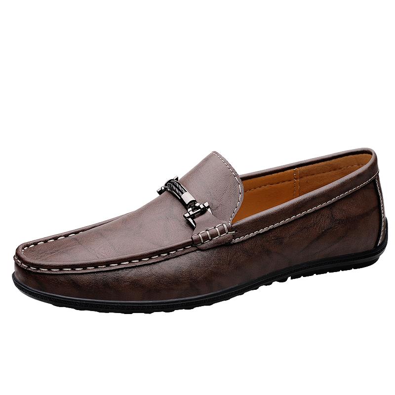 Italian Brand Retro Brown Loafers Office Interview Men'S Business Casual Shoes Versatile Leather Casual Shoes For Men’S