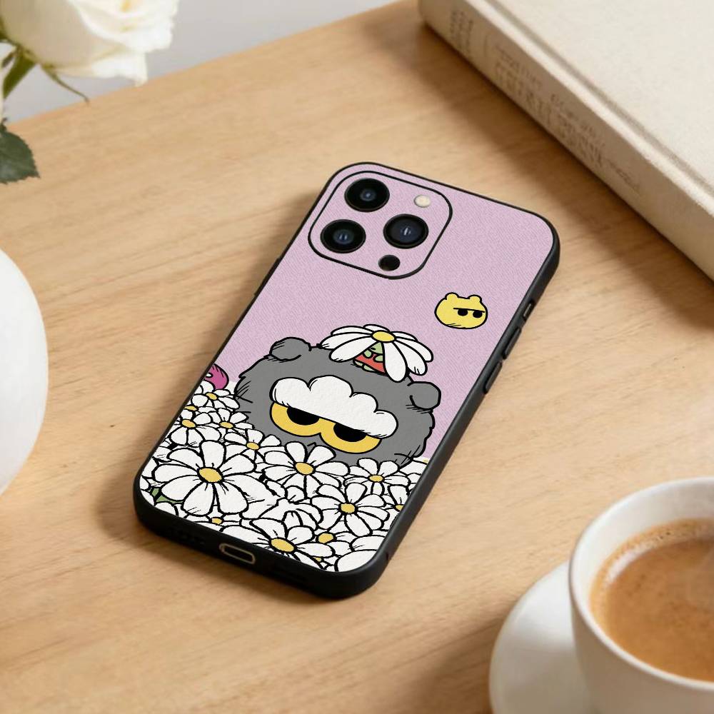 Cute GD Trendy Cartoon ZO Friends Phone Case For iPhone 17 16 15 14 13 12 Max Plus Silicone Black Cover