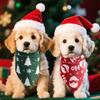 2pcs Christmas Plaid Pet Bandanas Santa Claus Snowman Dog Saliva Towel Triangle Scarf Christmas Decorations for Dog Pet Supplies