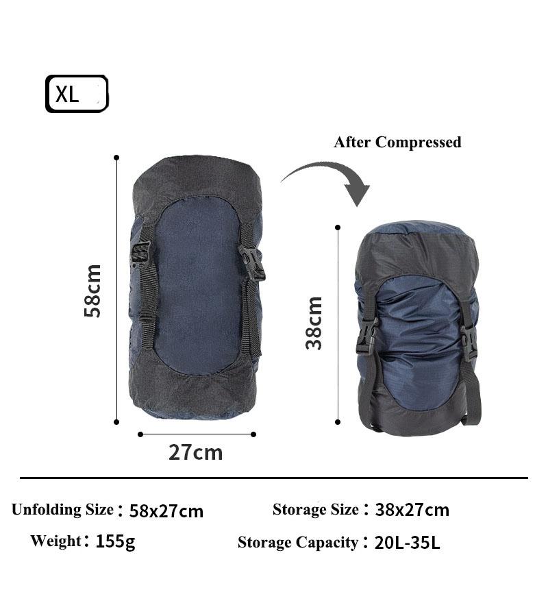 Outdoor Use Water Repellent Sleeping Carryall Compression Stuff Sack Camping Storage Compression Carryall Sack for Backpacking Travel Hiking
