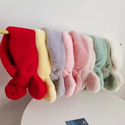 Winter Warm Plush Baby Scarf Cute Boy Girl Scarves Newborn Toddler Faux Fur Children Cross Neckerchief Baby Shawls