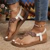 Fashion Women Flat Sandals Bohemian Style Flowers Decor Women Shoes Summer 2025 Clip Toe Non Slip Beach Shoes Plus Size Slip On Sandles