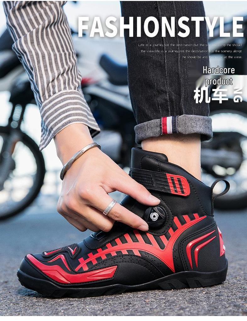 Stivali da Moto da Uomo per Tutte le Stagioni - Scarpe alla Caviglia per Fuoristrada e Corse