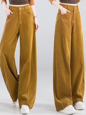 Pantalones de Pana Adelgazantes de Cintura Alta para Mujer - Moda Primavera Temprana 2026