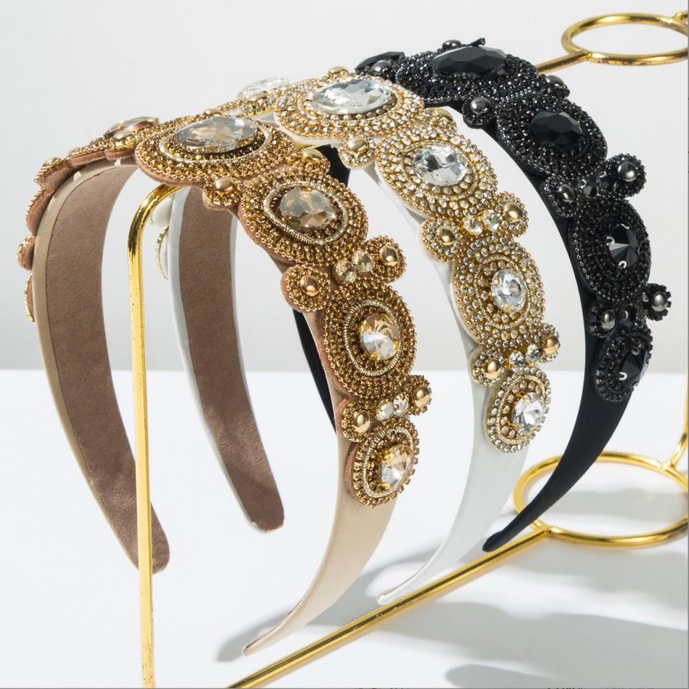 Luxuriöses Barock Voll Diamant Stirnband Mode Haaraccessoires Damen Trendiges Glänzendes Party Haarband Haarband Reifen Kopfschmuck Neu