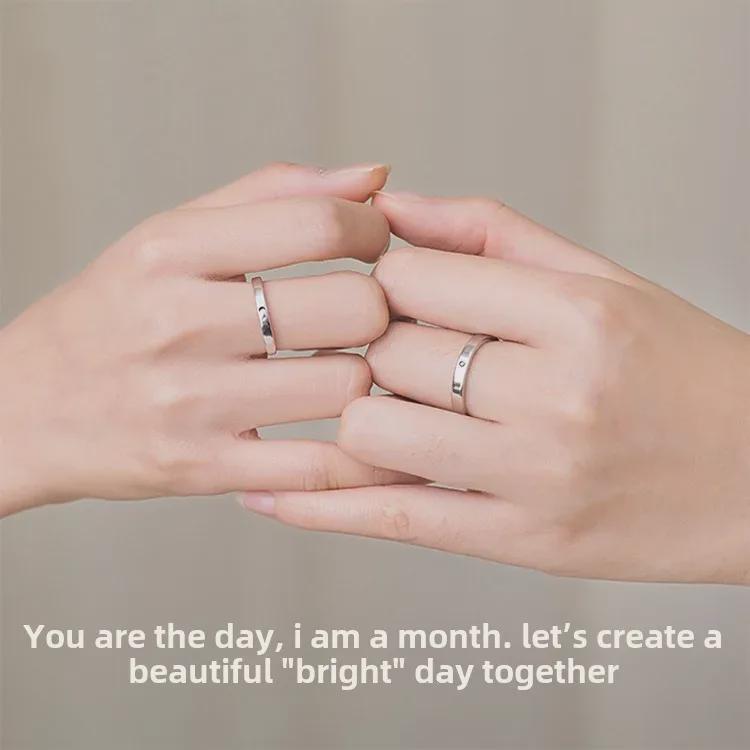 925 versilberte Paarringe: Schlichtes Design im japanischen Stil für Fernbeziehungen