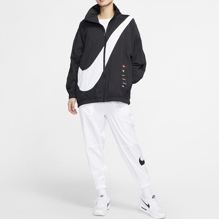 Nike Sportswear Swoosh Woven Long-Sleeve Jacket For Spring Women Jackets Black DA0981-010