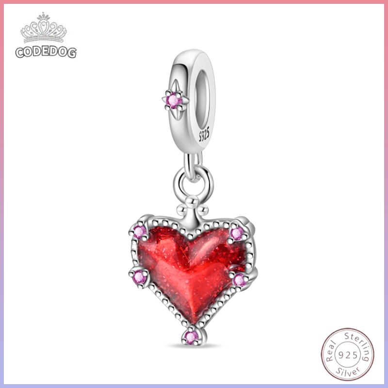 100% Copper Red Heart Shiny Zirconia Beads 3Mm Diy Holiday Exquisite Jewelry Gift Making